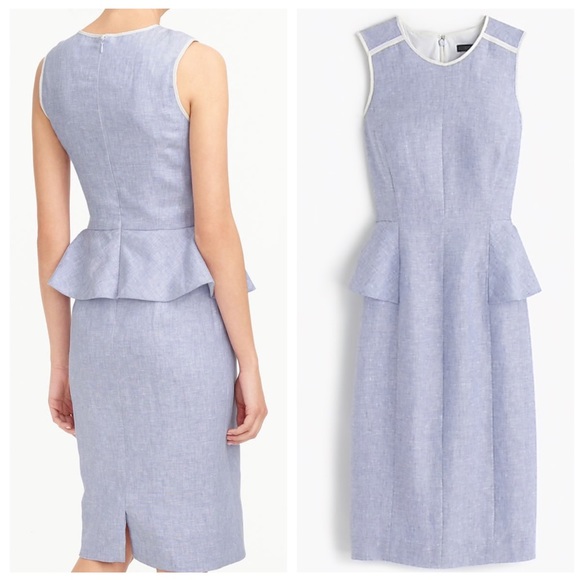 J. CREW Peplum Linen Sheath Dress - Picture 2 of 8